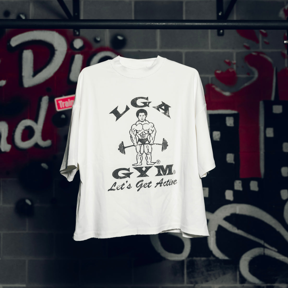 WHITE LGA GYM TEE